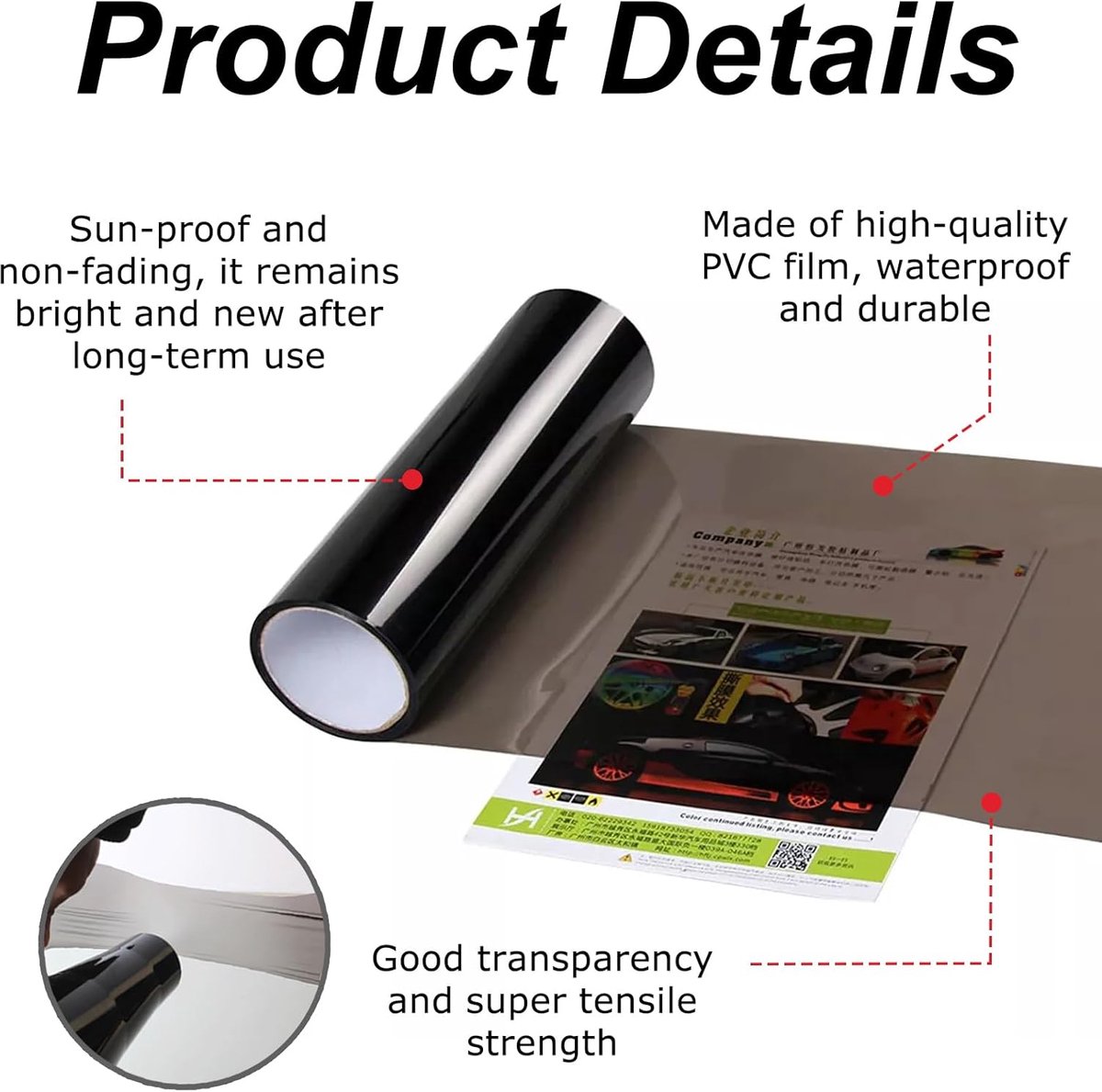 Koplamp en Achterlicht Folie Wrap Donker Zwart (30 x 60 cm) – Smoke Tint Vinyl