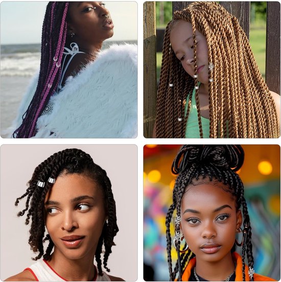50pcs Dreadlocks Haar Sieraden - Verstelbare Metalen Kralen voor Festival - Dreadlock Accessoires van Merkloos	 — afbeelding 3