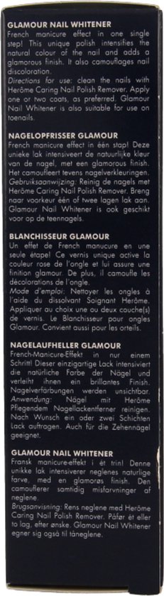 Herome Glamour Nail Whitener - met een Parelmoerglans - Camoufleert Doffe of Verkleurde Nagels - 10ml.