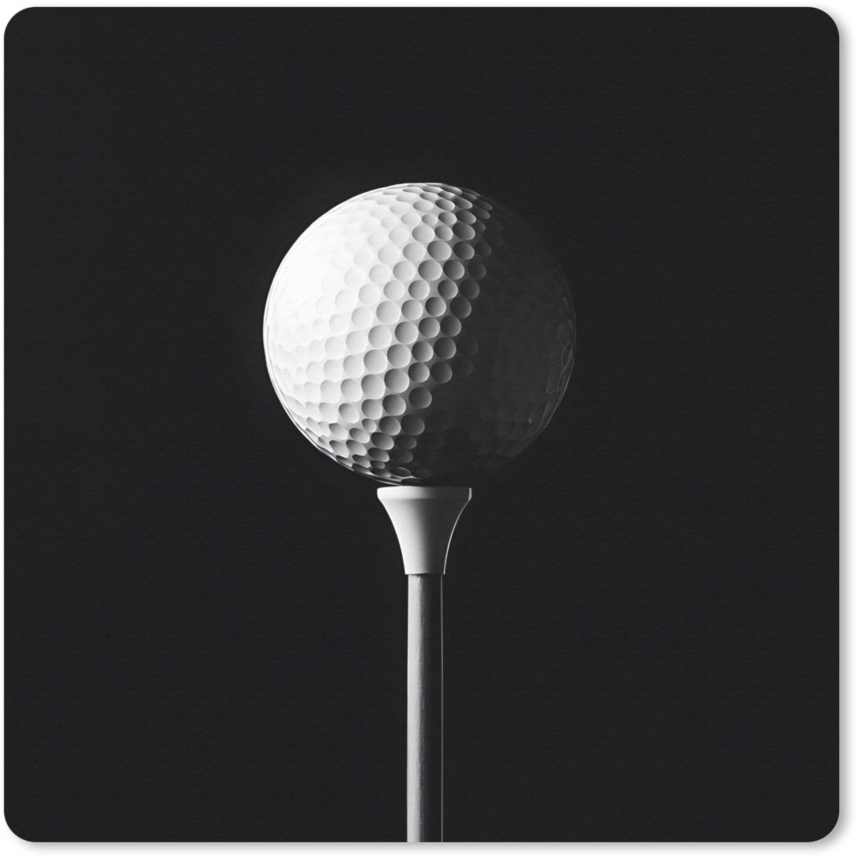 Muismat 20x20 cm - Mousepad Golfbal - Minimalistisch - Wit - Muismatten