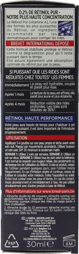 Intense formule met 0.2% Retinol om rimpels, zelfs diepe, te verminderen. Pure Retinol Nacht Serum.