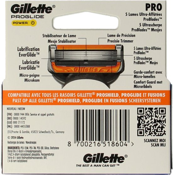 Gillette Proglide power blades 3 Stuks