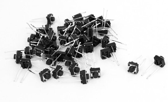 100Pcs Momentary Tactile Tact Push Button Switch 2 Pin DIP 6x6x5mm High 5mm - Foto 2