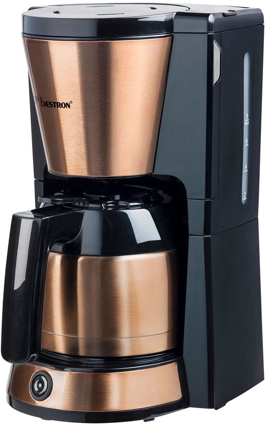 Bestron Koffiezetapparaat filterkoffie 900W - ACM1000CO - 1 L, 8 koppen - Thermoskan - Koper