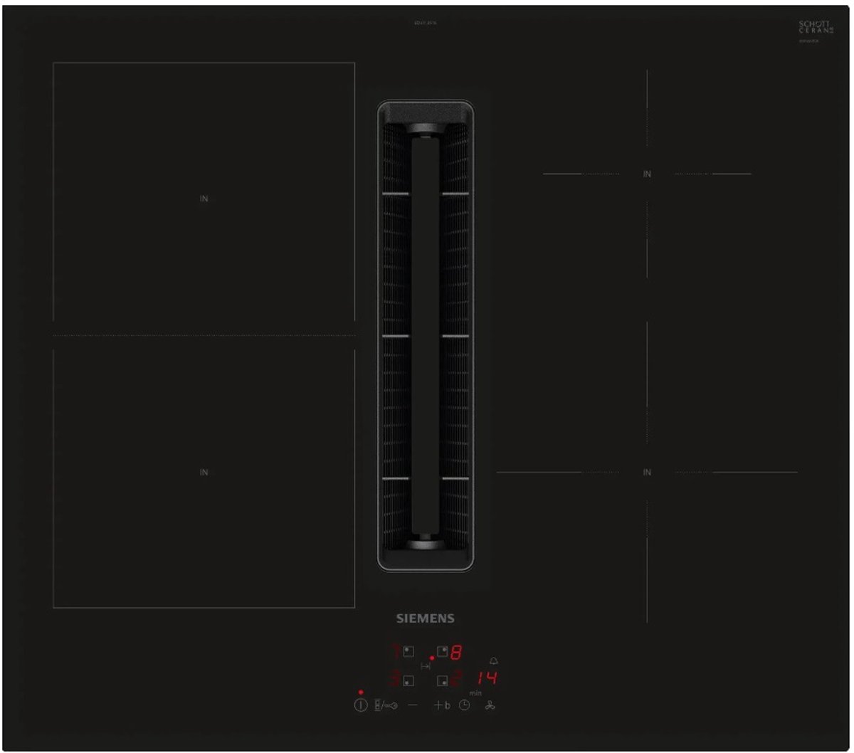 vacuüm inductiekookplaat 60cm 4 branders 7400w zwart - siemens - ED611BS16E