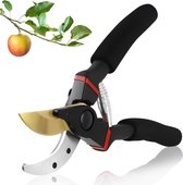 Bypass-snoeischaar, bypass Tuinschaar, Snoeischaar met ratel, Boomschaar met bypass voor takken en twijgen met diameter tot 20 mm, robuuste aluminium handgreep, lemmet van Japans SK5 staal - rood