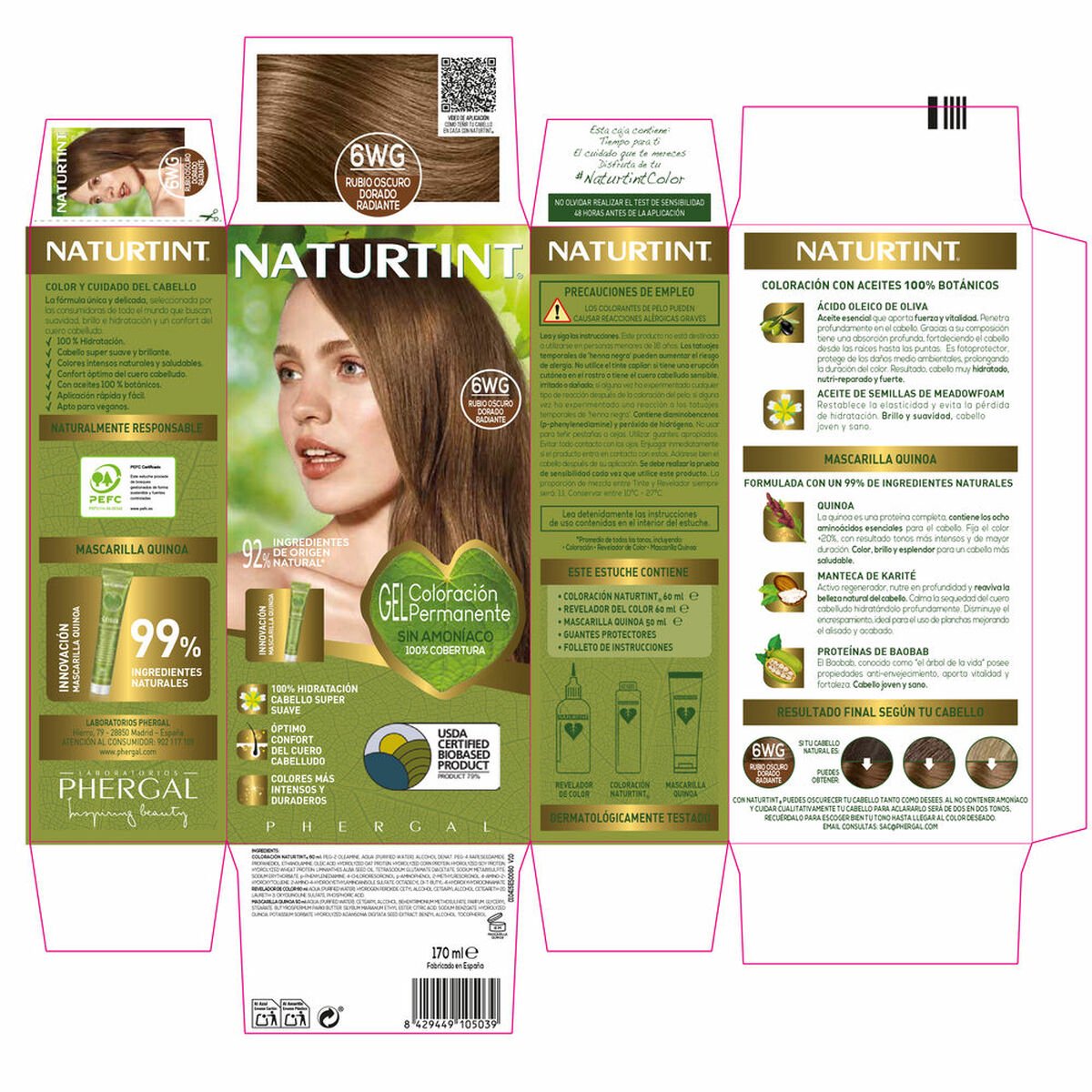 Haarmasker Naturtint NATURTINT COLORACIÓN 170 ml