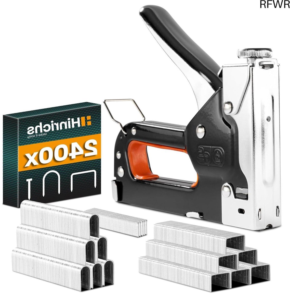 RFWR® Professionele Handtacker Set - 3-in-1 Houttacker met 1600 Nietjes en Spijkers - Ideaal voor Meubelreparatie en Knutselprojecten