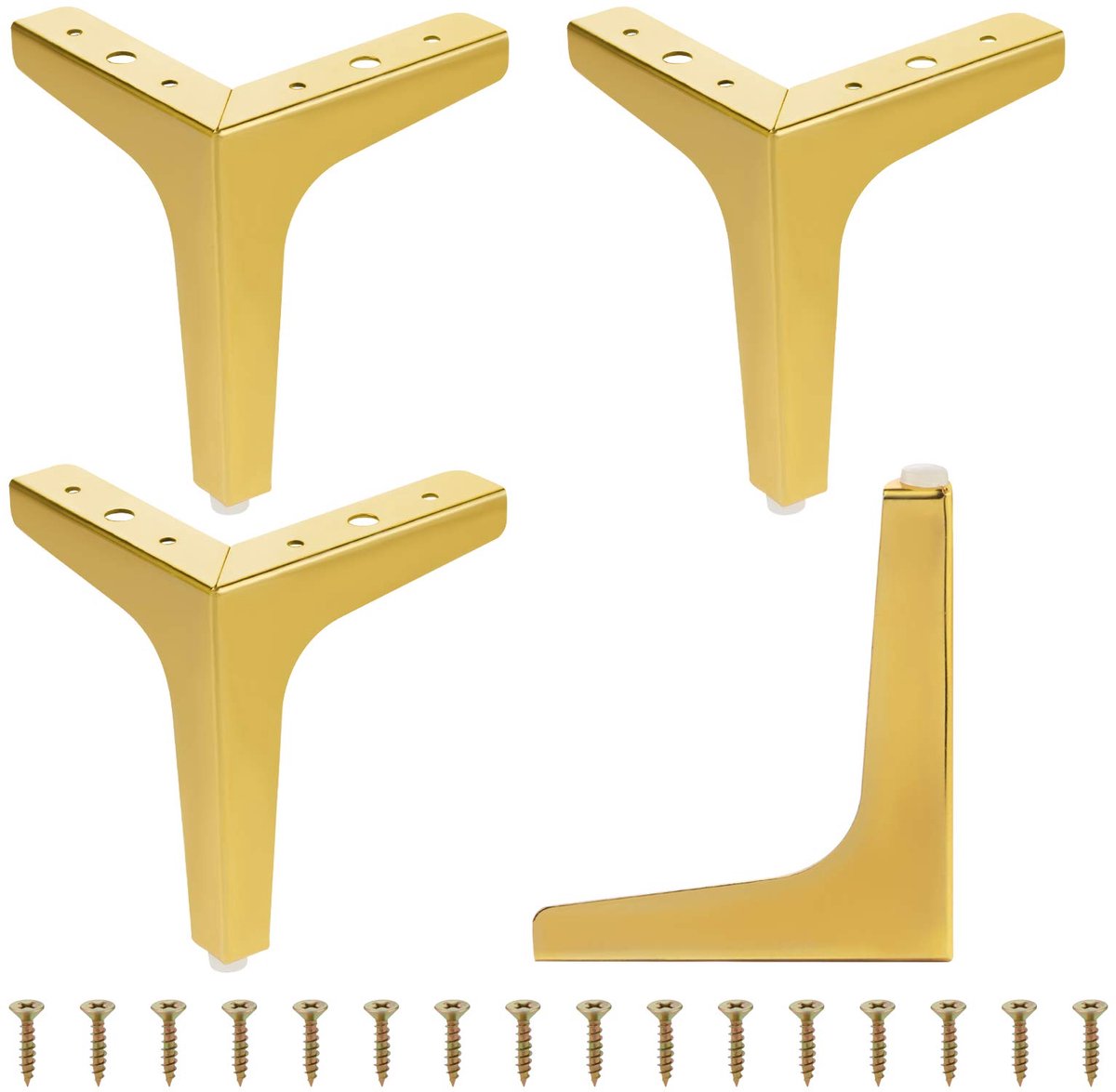Ibenzoa® Stevige Metalen Driehoekige Meubelpoten Set van 4 voor Diverse Meubels met Schroeven