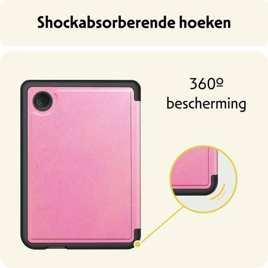 Hoesje Geschikt voor Kobo Clara BW Hoes Bescherm Hoesje Case Sleep Cover Trifold - Hoes Geschikt voor Kobo Clara BW Hoesje - Roze van Merkloos — afbeelding 5