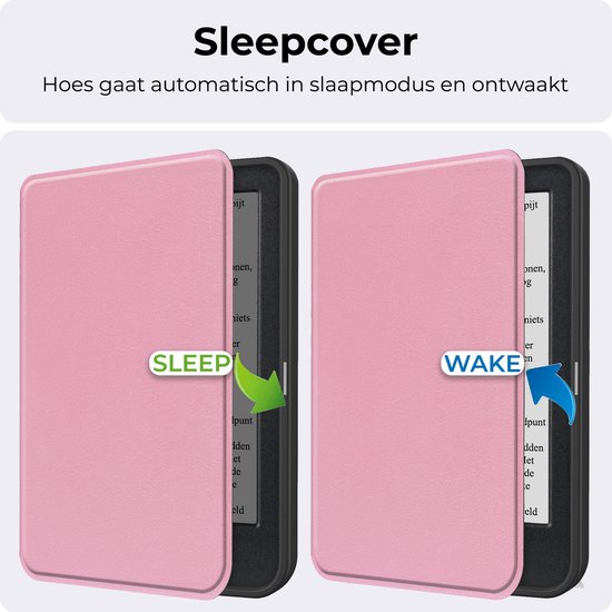 Hoesje Geschikt voor Kobo Clara BW Hoesje Luxe Bescherm Case Met Screenprotector - Hoes Geschikt voor Kobo Clara BW Hoes Book Cover - Roze van Merkloos — afbeelding 3