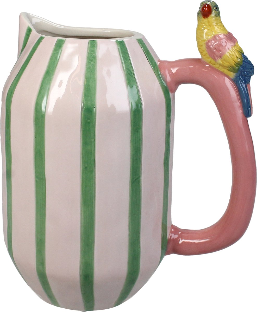HD Collection Vase Parrot Stoneware Multi 18.5x12.5x22cm