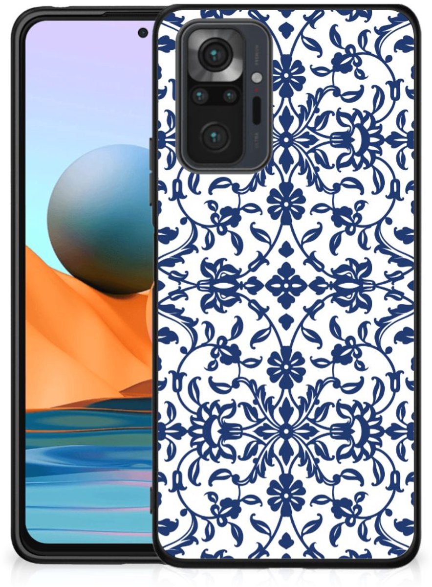 Xiaomi Redmi Note 10 Pro Bloemen Hoesje Flower Blue