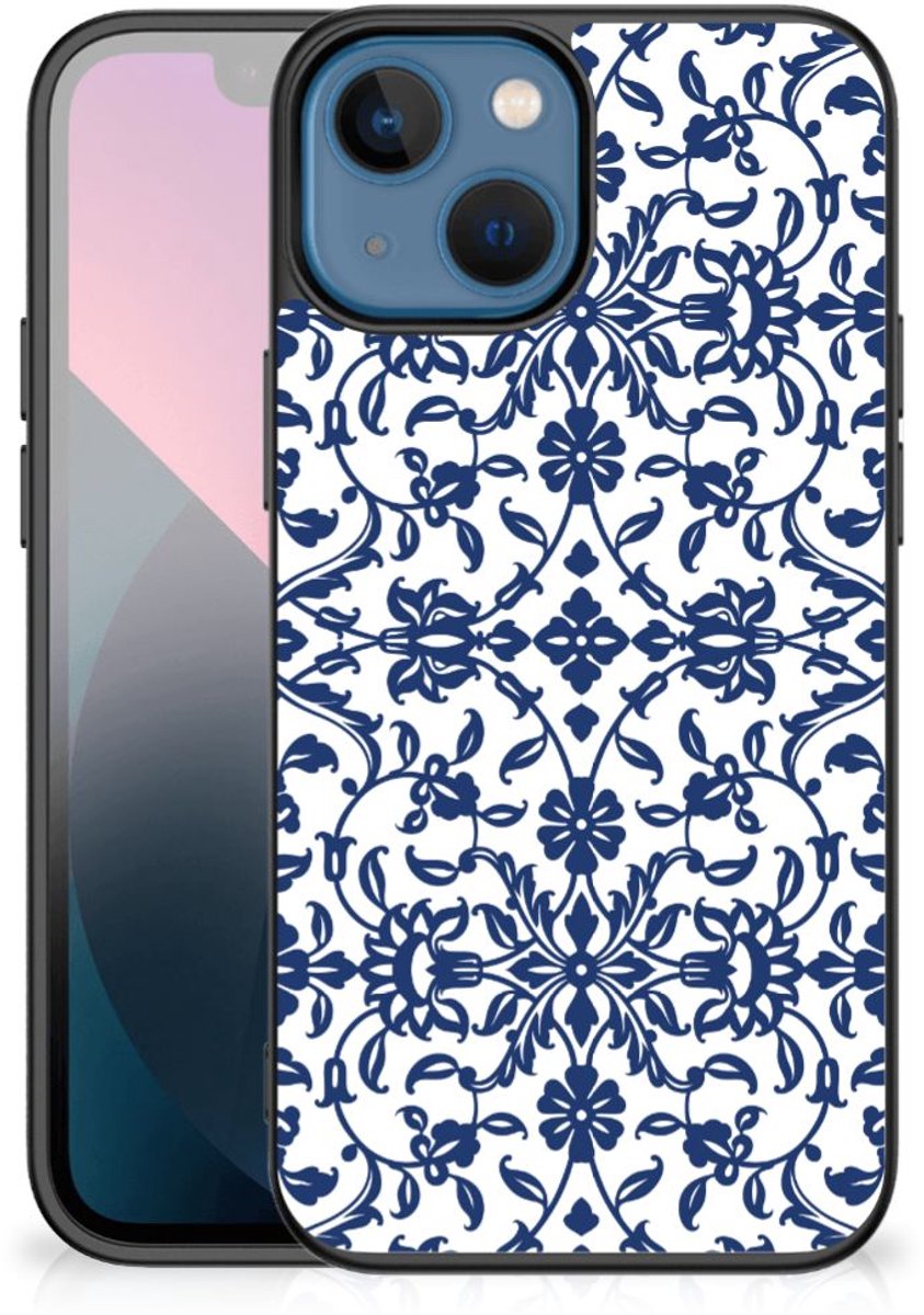 Apple iPhone 13 mini Bloemen Hoesje Flower Blue
