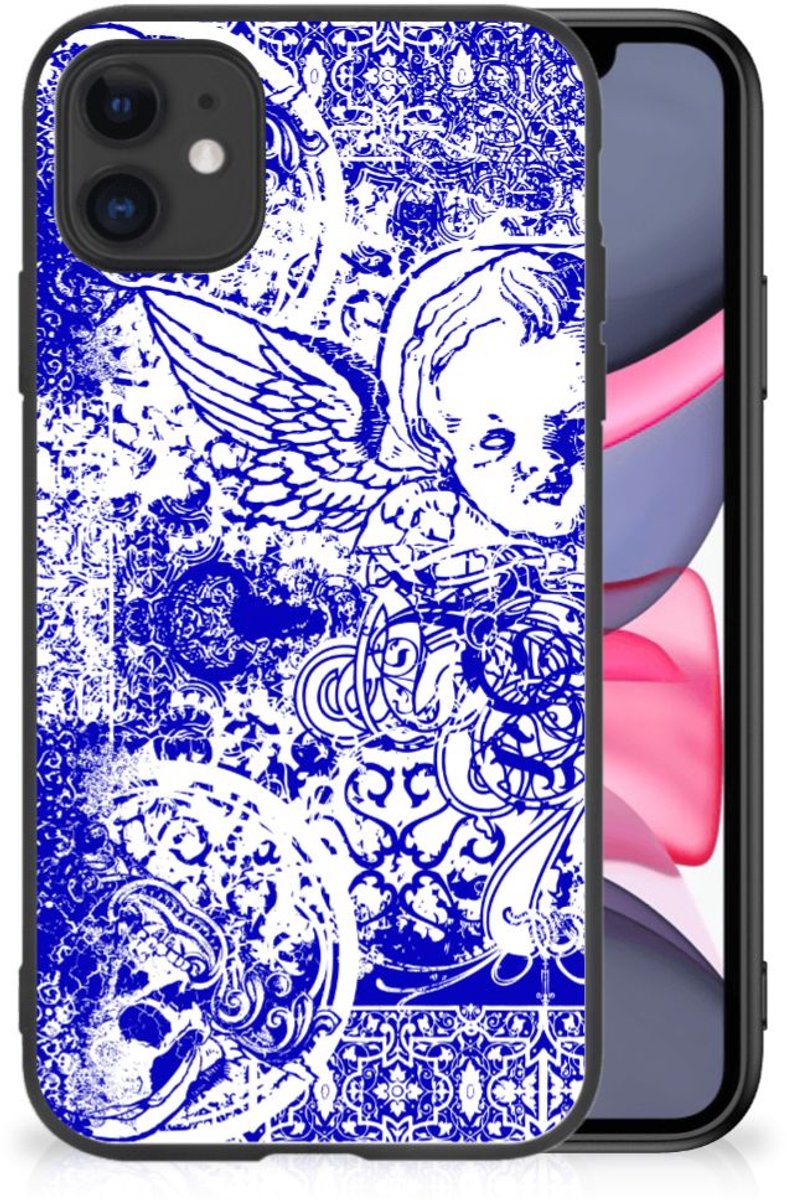 Telefoonhoesje iPhone 11 Angel Skull Blauw