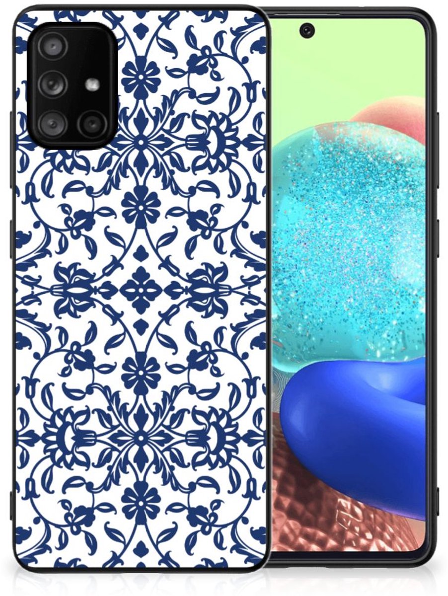 Back Cover voor Samsung Galaxy A71 Bloemen Hoesje Flower Blue
