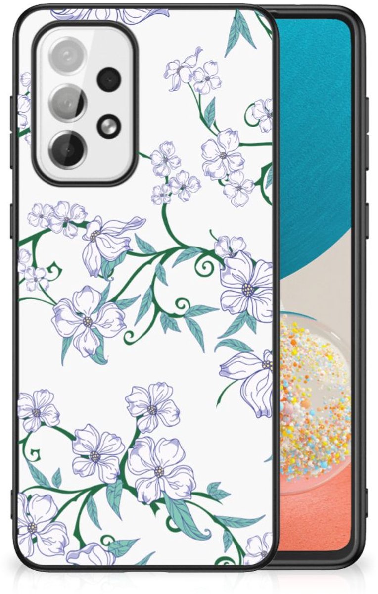 Samsung Galaxy A73 Uniek Bloemen Hoesje Blossom White