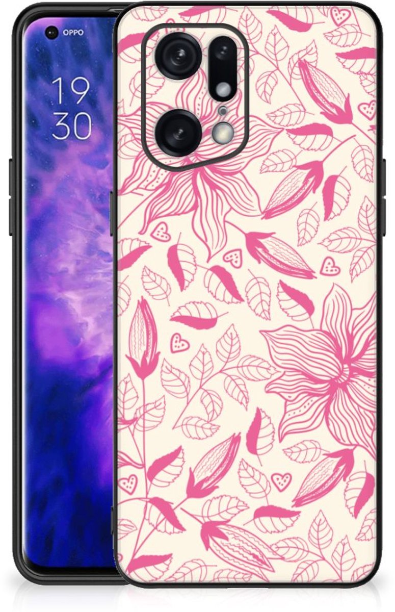 OPPO Find X5 Pro Bloemen Hoesje Pink Flowers