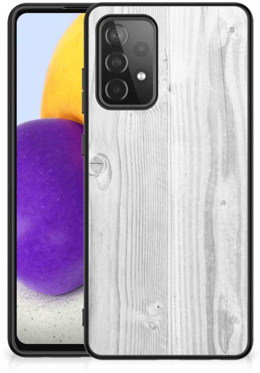 Samsung Galaxy A72 (5G/4G) Houten Print Telefoonhoesje White Wood