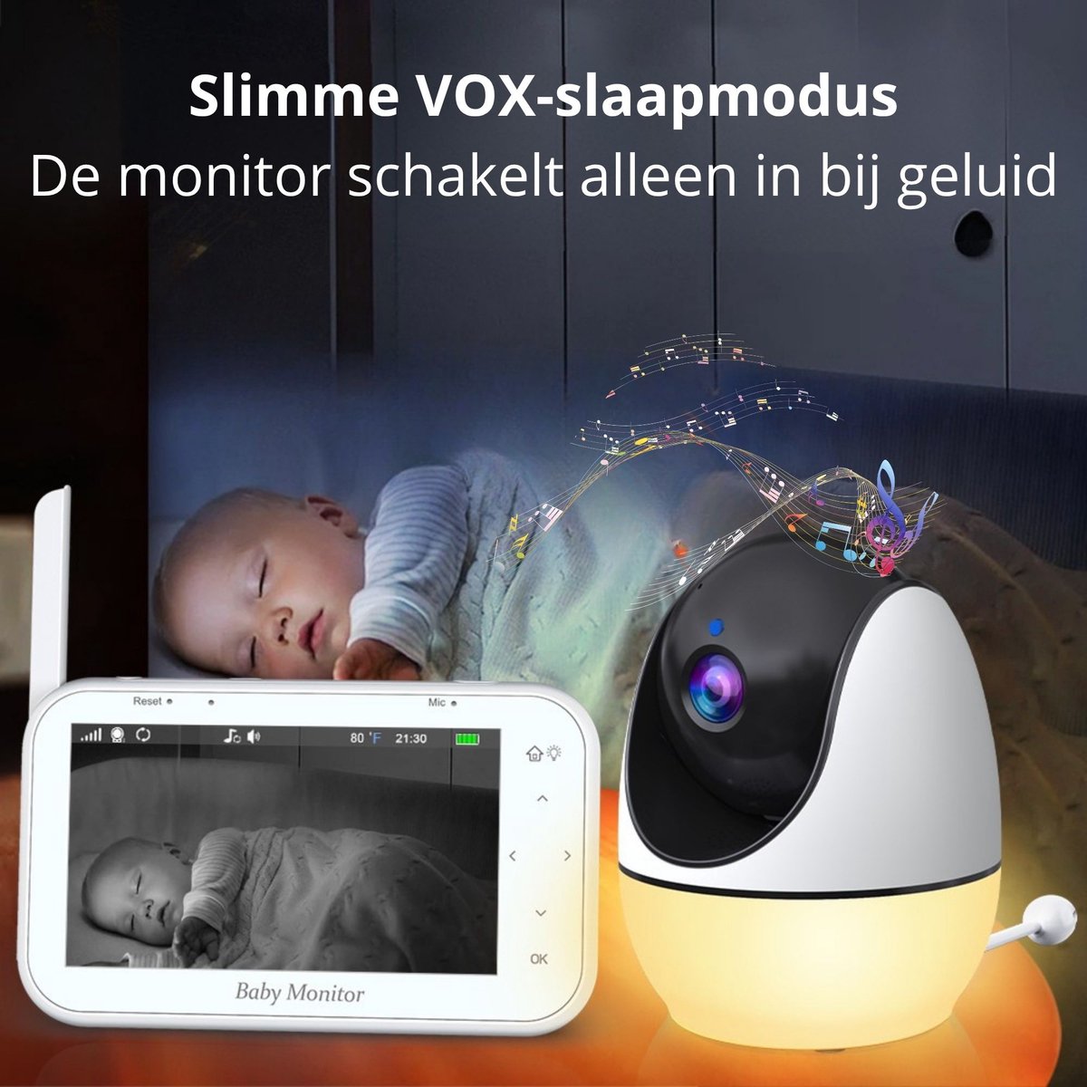 BABIVA® Premium Babyfoon met Camera - Full HD Video Opname - afbeelding 3