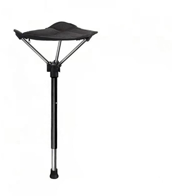 Telescopische kruk - Opvouwbare kruk - Draagbaar - Wandelkruk - Lichtgewicht viskruk - Wachtkruk - Comfortabel - Opvouwbare kampeerkruk - Opvouwbare stoel - Kampeerkruk met draagtas - Verstelbare lengte - 85 cm - Zwart — afbeelding 3