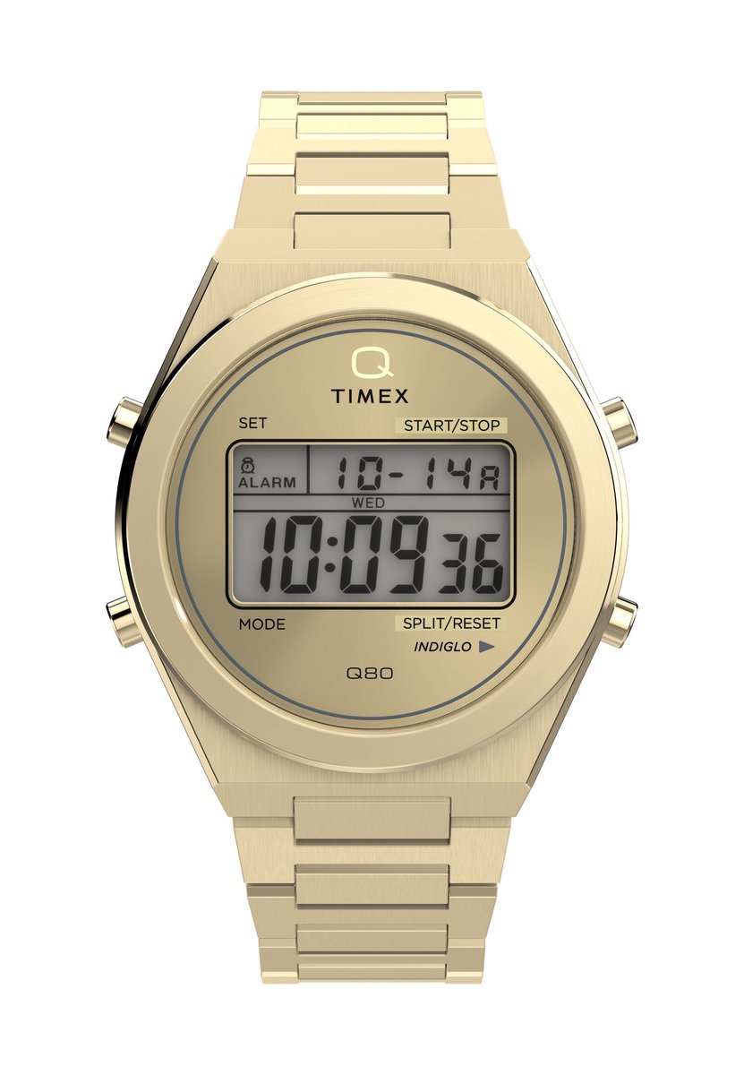 Timex Q Timex Q80 Continental Quartz Digitaal Horloge Gouden Toon Kast: 100% Roestvrij Staal | Armband: 100%Roestvrij Staal 39 TW2Y09700AJ, TW2Y09800AJ