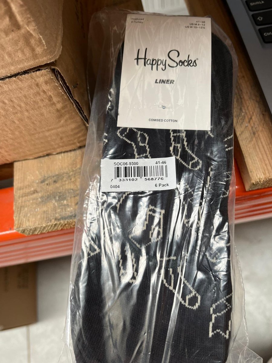 Happy Socks Liner 41-46 zwart
