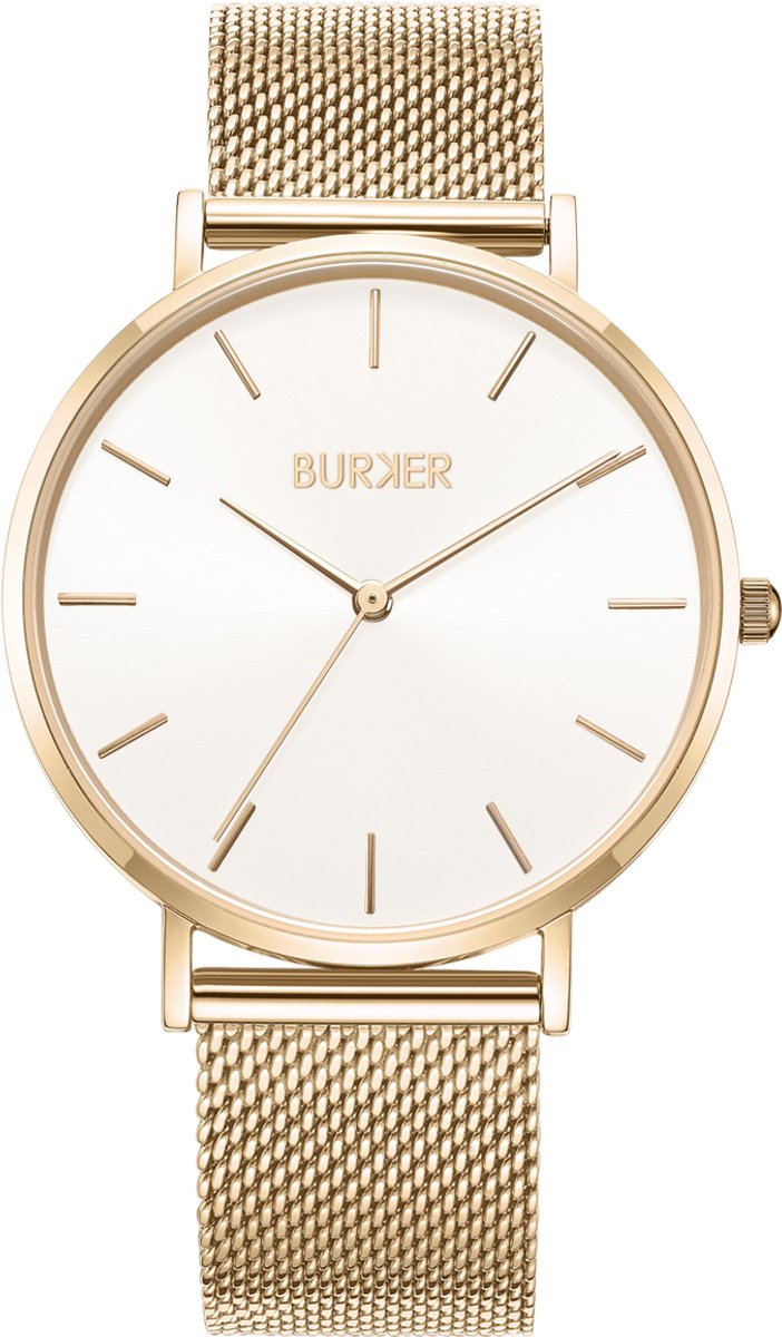 BURKER Ruby Horloge Dames - Rond - Goud Wit - Milanese Band - 38 mm
