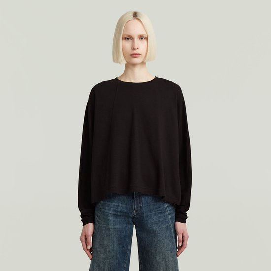 G-STAR A line oversized r t l\s wmn Dames Top - dk black