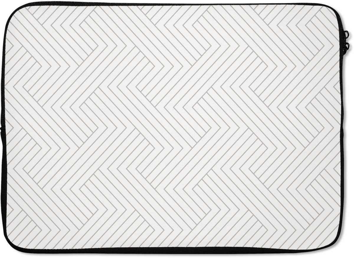 Laptophoes 13 inch - Grafisch - Patroon - Modern - Laptop sleeve - Binnenmaat 32x22,5 cm - Zwarte achterkant