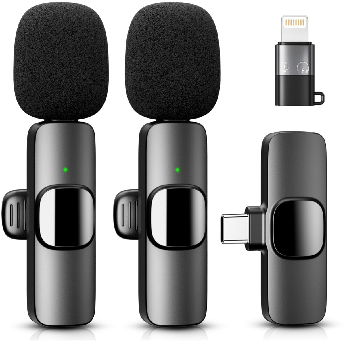 EXCITAT Draadloze Lavalier-microfoon - voor iPhone - Android-computer - Minimicrofoon - voor livestreaming, video-opnames, interviews binnen of buiten, YouTube, TikTok, vloggen