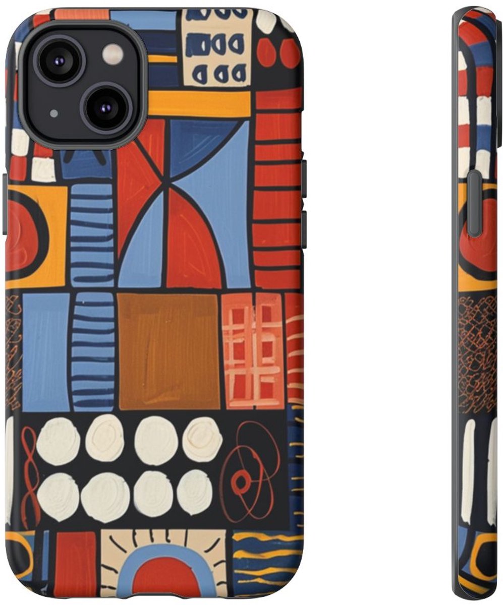 Kleurrijk Geometrisch Patroon – Telefoonhoesje Geschikt voor iPhone 14 Plus