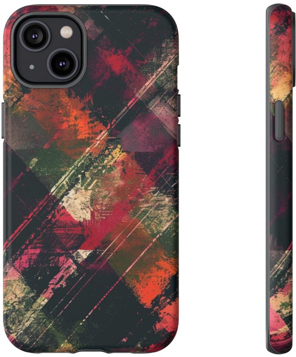Abstract Grunge Patroon – Telefoonhoesje Geschikt voor iPhone 14 Plus