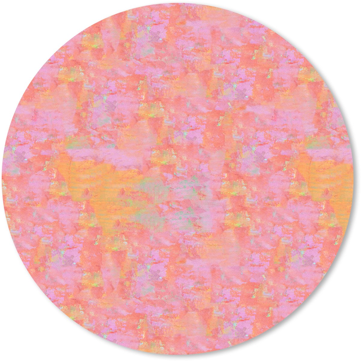 Muismat rond 20x20 cm - Mousepad Vloeiend - Verf - Perzik - Ronde muismatten