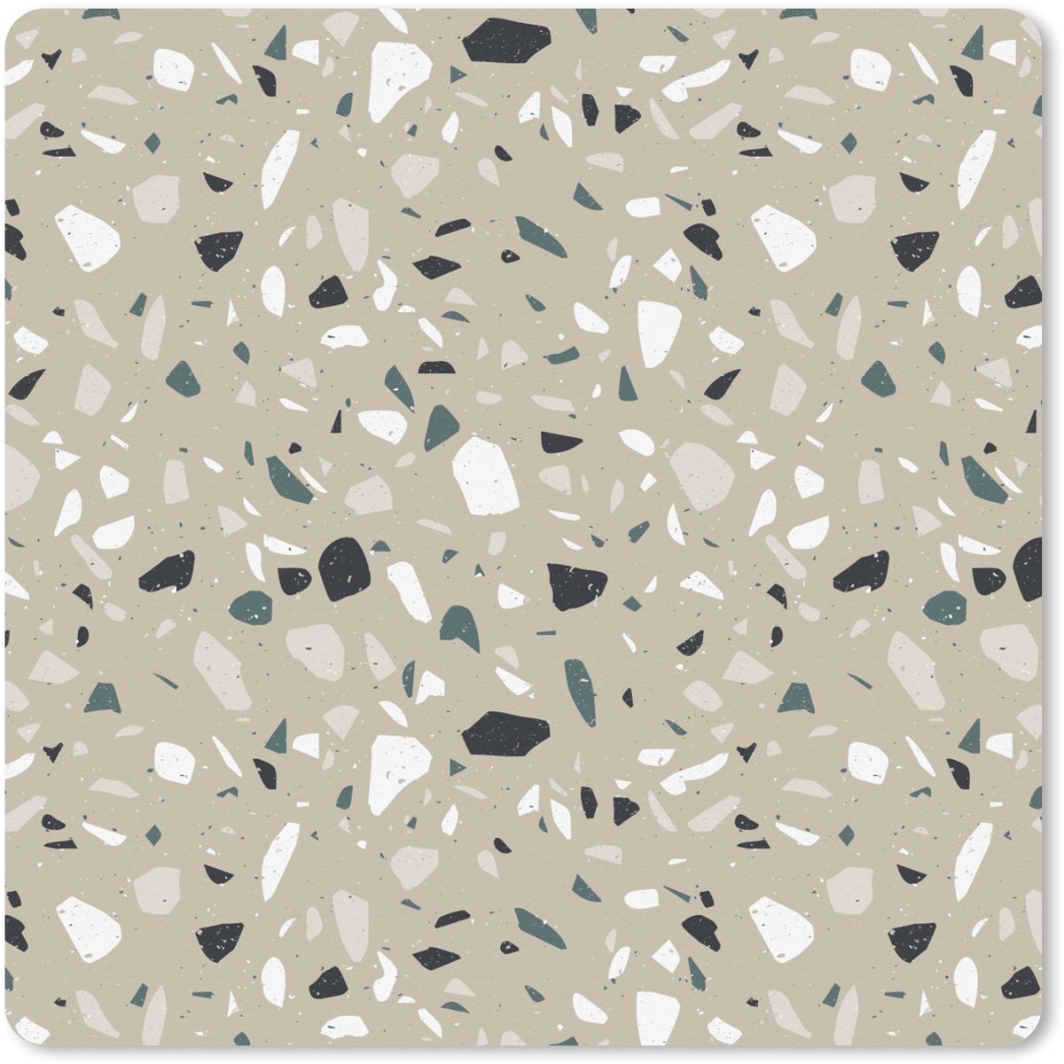 Muismat XXL 40x40 cm - Bureau onderlegger - Bureau mat Terrazzo - Patroon - Groen - Bureaumat - Gaming mousepad xl - Bureaulegger groot - Computer deskmat