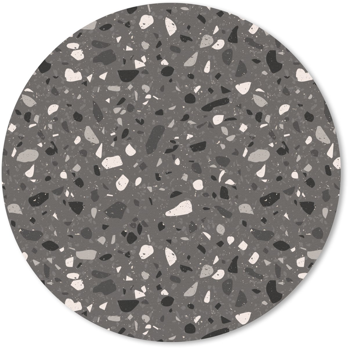 Muismat rond 20x20 cm - Mousepad Terrazzo - Patroon - Grijs - Ronde muismatten