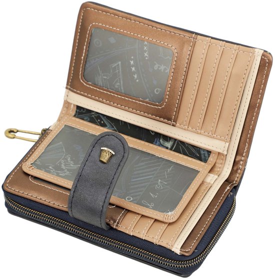 Porte-monnaie Anekke Avec Rabat - Multicolore Bleu Marine, Plusieurs Compartiments, Fermeture Magnétique, Format Compact