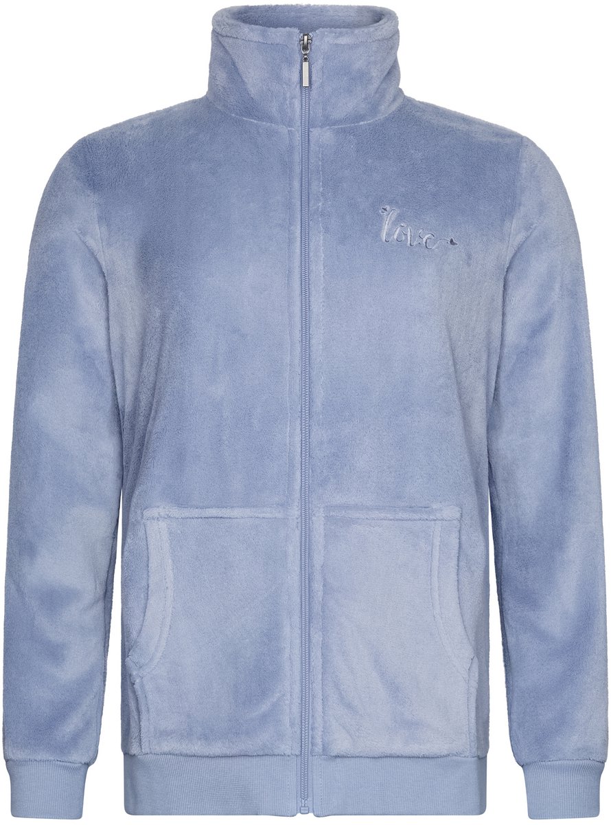 Pastunette - Vest - Blue Fog - Fleece - Blauw - Rits - Maat 44