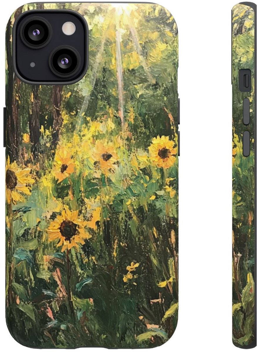 Zonnige Zonnebloemen in het Bos – Telefoonhoesje Geschikt voor iPhone 13