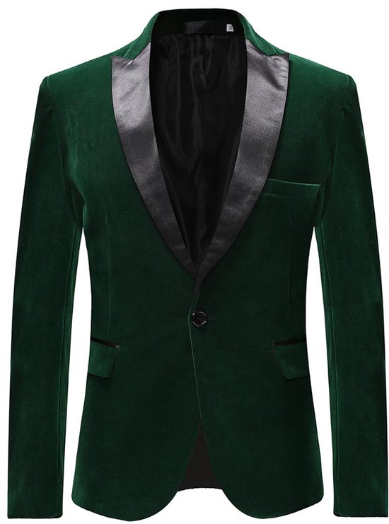 ALLTHEMEN Heren Fluwelen Blazer - Klassieke Halslijn - L