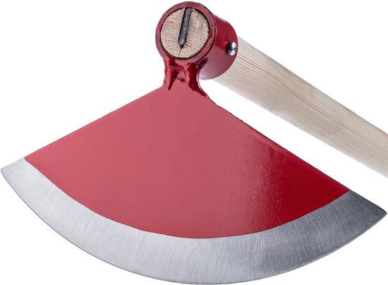 KADAX Hak met metalen kop, tuinhak met steel van hout, trekhaak voor het verwijderen van onkruid, onkruid, tuinaccessoires voor wieden (halfrond, breedte: 23 cm, rood) van Merkloos	 — afbeelding 3