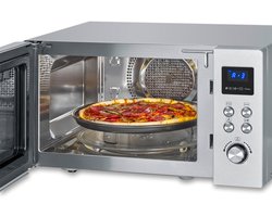Severin MW 7918 CrispyWave Magnetron – 4-in-1 – Grill – Heteluchtfriteuse – Oven – 230°C – Pizzaplaat – RVS