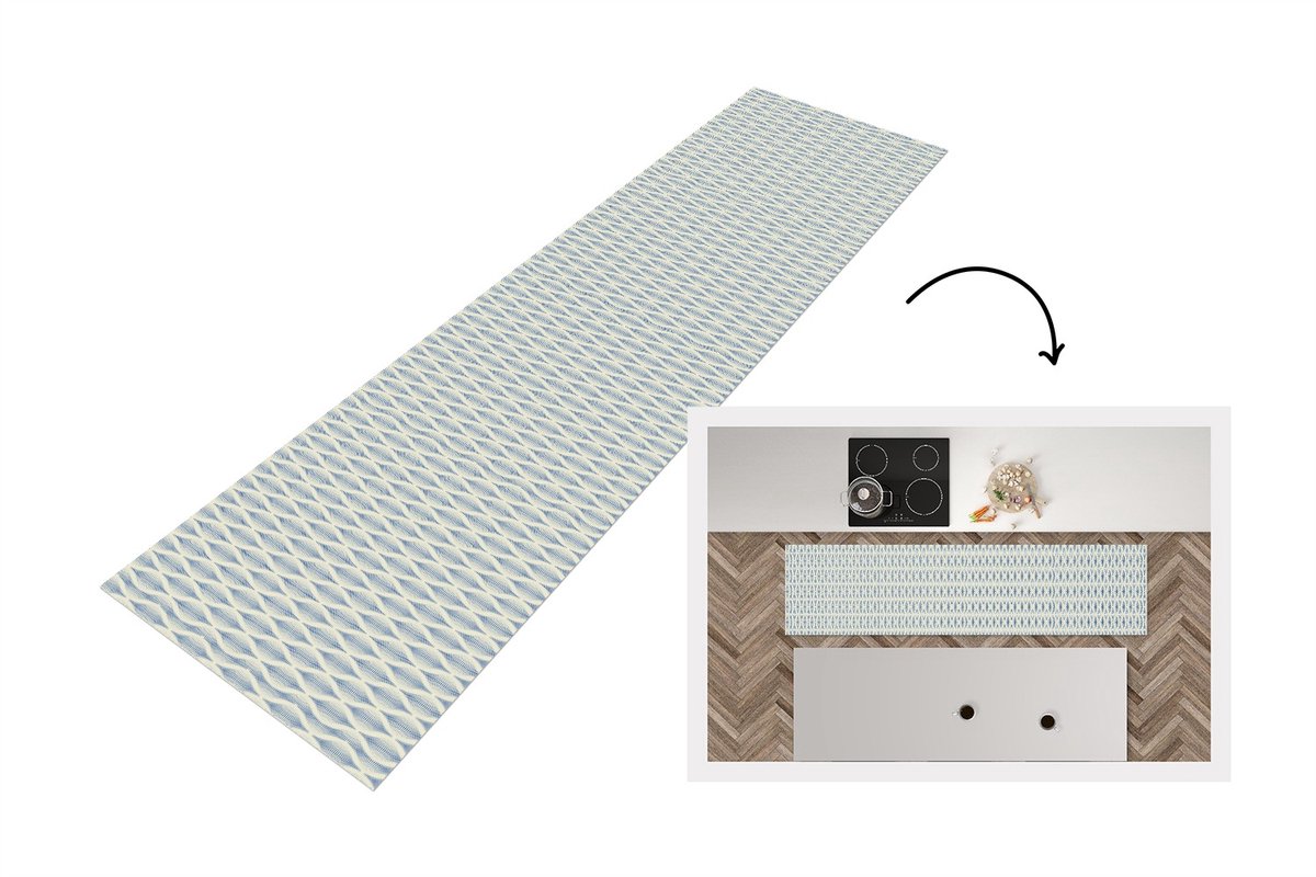 KitchenYeah Keukenloper 200x50 cm - Keukenmat vinyl Design - Vintage - Abstract - Keukenmatten loper - Keuken vloerkleed tapijt Design - Abstract