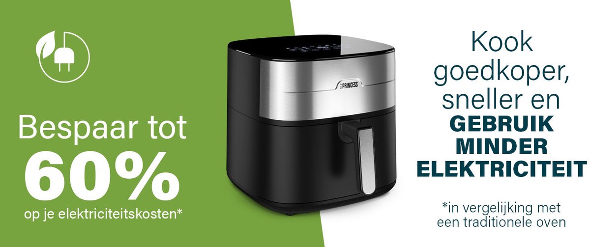 Princess 182280 Airfryer 8L XXL digitaal, dubbel verwarmingselement, 2000W, PFAS-vrij, gezond bakken zonder olie - Afbeelding 4