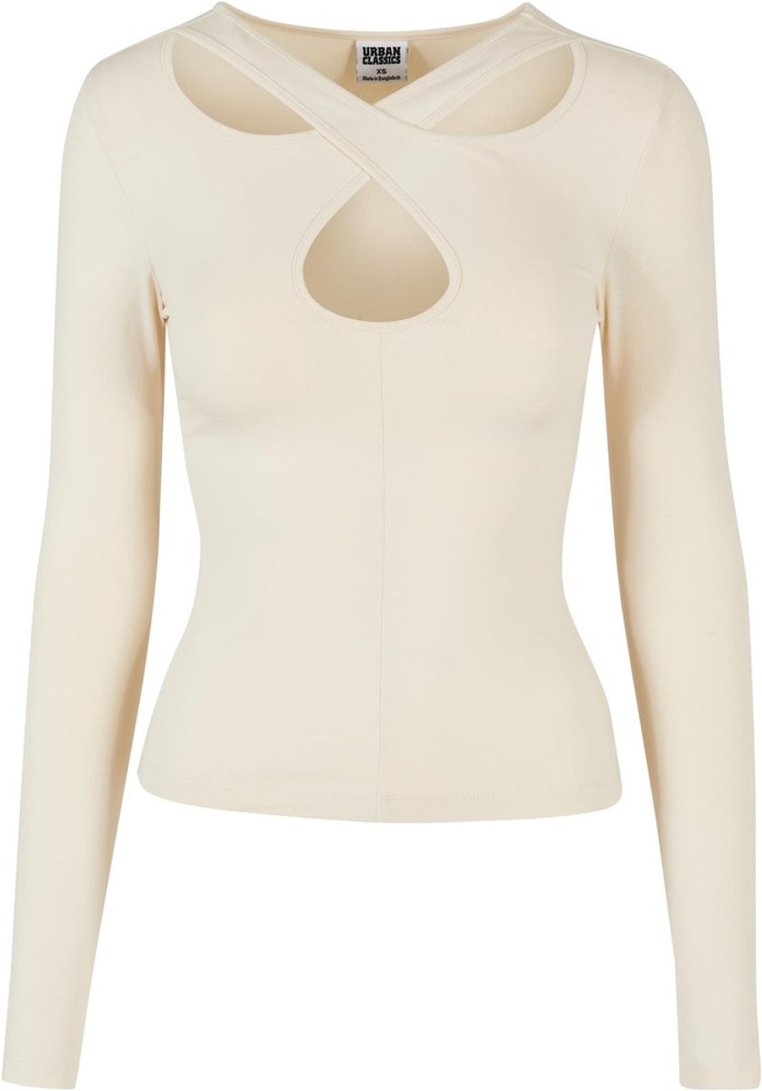 Urban Classics Crossed Cut Out Longsleeve top 5XL Ivoorkleurig
