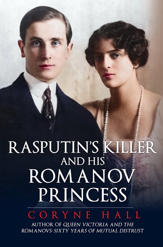 Boekcover: Rasputins Killer en zijn Romanov Prinses, met een man en vrouw.