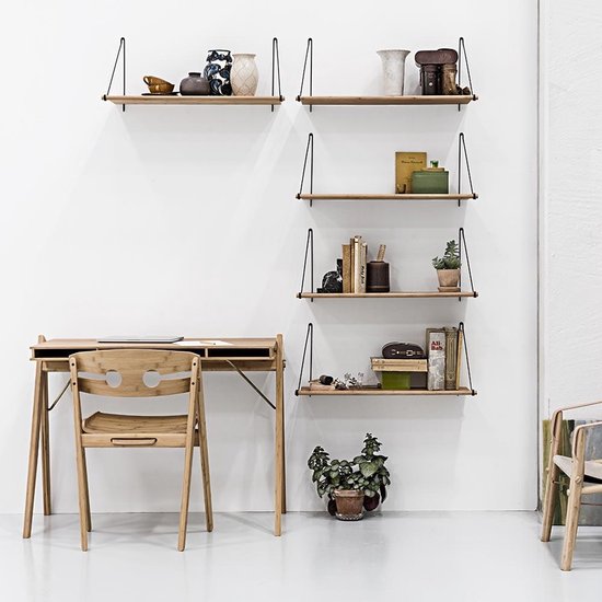 We Do Wood - Loop Shelf - Système d'étagères en bambou - Laiton