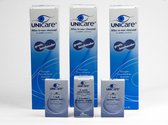 Unicare 3 maanden pakket -2,00 - 6 maandlenzen + 3 flessen lenzenvloeistof - voordeelverpakking