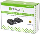 Techly IDATA EXT-E70POED AV HDMI transmitter & receiver Zwart audio/video extender tot 60 meter