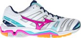 Mizuno Wave Stealth 4 Sportschoenen - Maat 38 - Vrouwen - wit/navy/roze